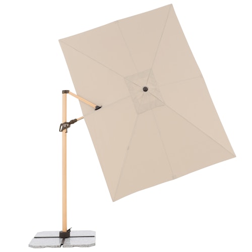 doppler Pendelschirm ALU WOOD 300 x 220, Aluminium Esche-Optik / 100 % Polyester 180 g/m²