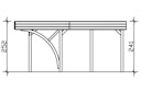 Vorschaubild Skan Holz Doppelcarport Friesland 546x555 cm - 1 Einfahrtsbogen Set G