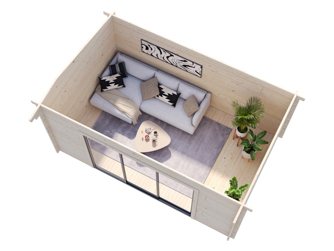 Palmako Gartenhaus Ines 13,7 m² mit Schiebetür - 44 mm