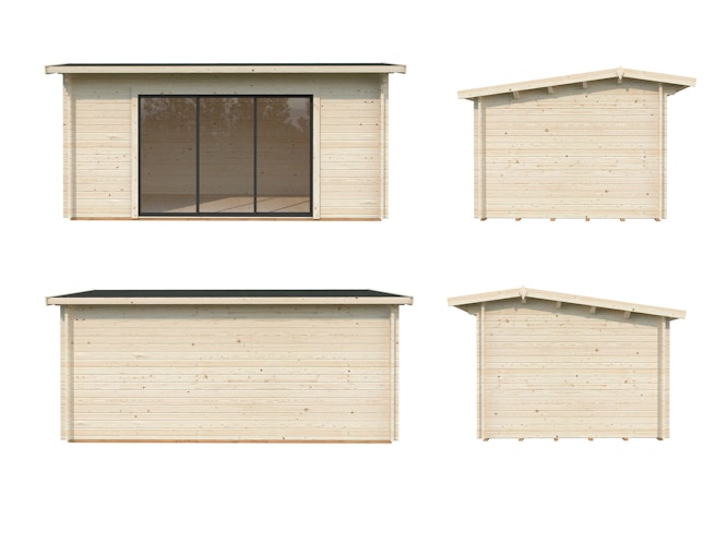 Palmako Gartenhaus Ines 13,7 m² mit Schiebetür - 44 mm