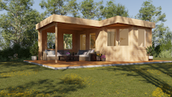 Wolff Finnhaus Gartenhaus Guda 5643 inkl. Seitendach - 40 mm 