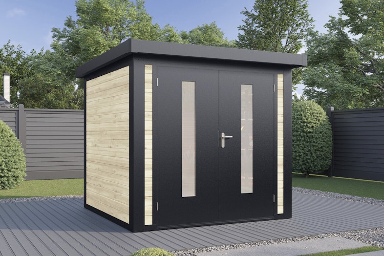 Wolff Finnhaus Metall-Holzgartenhaus Hybridhaus Henrik - 28 mm