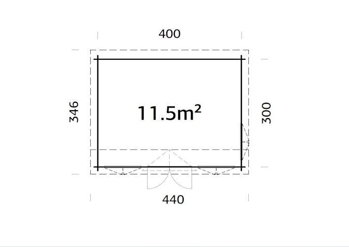 Palmako Gartenhaus Claudia Pentroof (Stufendach) 11,5 m² - 34 mm