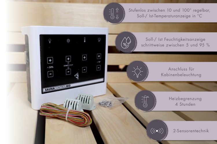 Karibu 9 kW Bio-Kombiofen Saunaofen anthrazit inkl. Steuergerät EASY weiß - Sparset