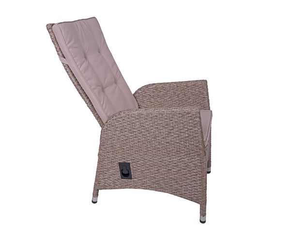 Garden Pleasure Gartenmöbel Set BRAGA 04, Tisch 180 x 90 + 6 Sessel, Polyrattan / Akazie / Kissen 100 % Polyester