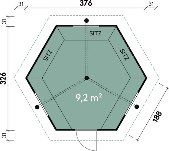 Wolff Finnhaus Grillkota 9 de luxe inkl. Grillanlage und Lapplandpaket (C)