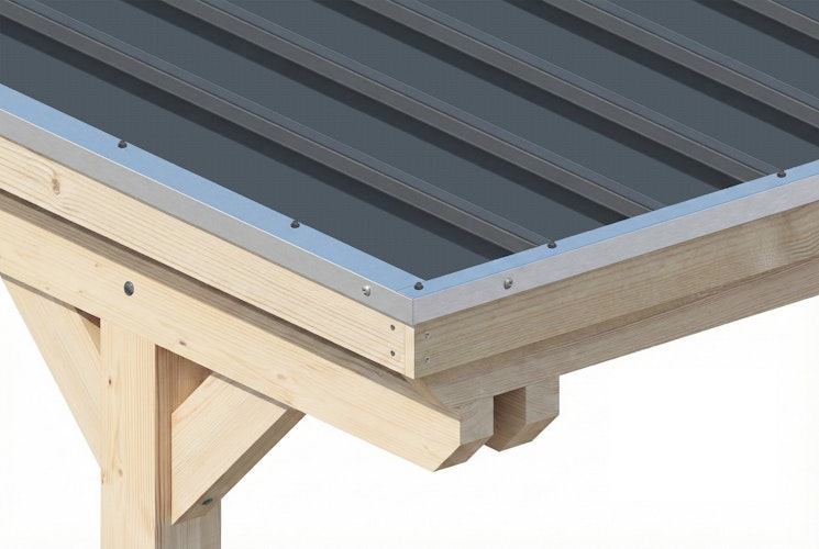 Skan Holz Emsland - Flachdach Doppelcarport aus Leimholz Breite 609 cm