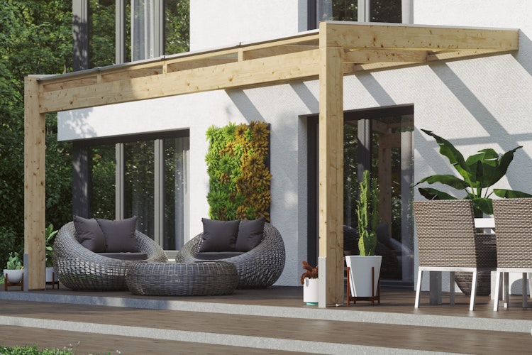 Skan Holz Terrassenüberdachung Novara Breite 450 cm