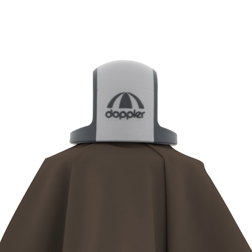 doppler Mittelmastschirm EXPERT 220 x 140 Auto-Tilt, Aluminium Silber / 100 % Polyester 180 g/m²