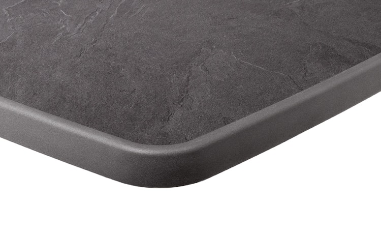 Sieger Party-Klapptisch Ø 70 x 112 cm, Stahl Eisengrau / Mecalit-Pro Schiefer Anthrazit - Abverkauf