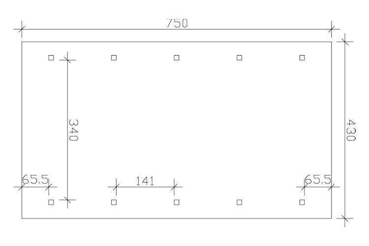 Skan Holz Wallgau - Satteldach Einzelcarport Breite 430 cm