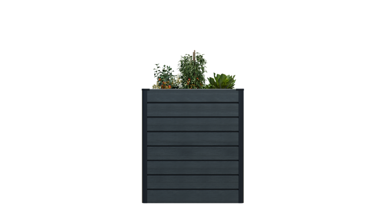 GroJa Solid Rhombus Stecksystem Hochbeet Cube 70 x 70 x 79 cm  Steingrau co-extrudiert