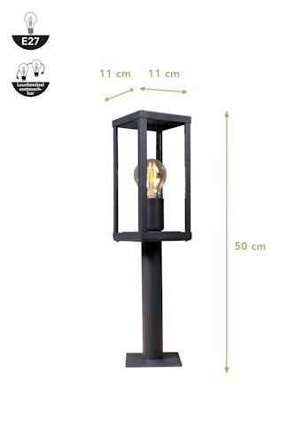 ECO-LIGHT Außenwandleuchte Karo Aluminium / Holz (4100112)