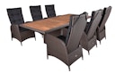 Vorschaubild Garden Pleasure Gartenmöbel Set BRAGA 01, Tisch 220 x 100 + 6 Sessel, Polyrattan / Akazie / Kissen 100 % Polyester