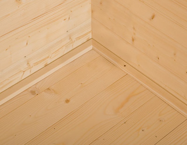 Weka 45 mm Gartenhaus 136 B mit Vordach+Terrasse