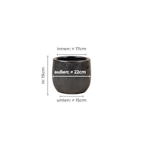 Vosteen Design Blumentopf / Pflanzgefäß Terrakotta schwarz ø 22 cm x H 19 cm
