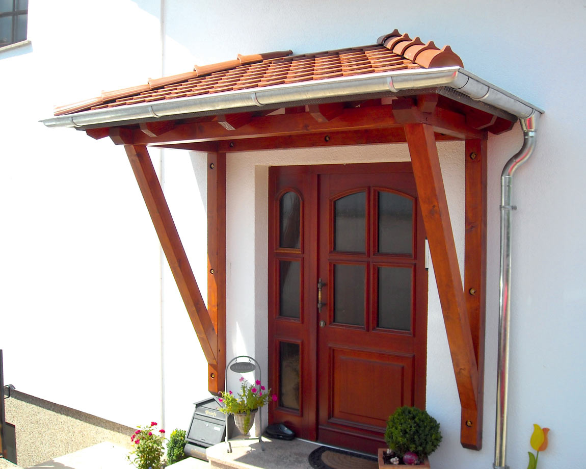 Skan Holz Walmdach Vordach Doppeltür Wismar