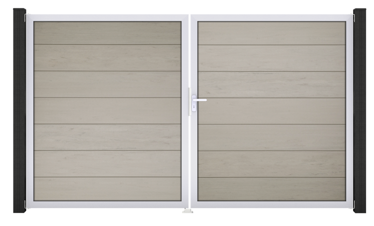 GroJa Solid Grande Tor 2-flügelig 3000 x 1800 mm, Alu-Rahmen EV1