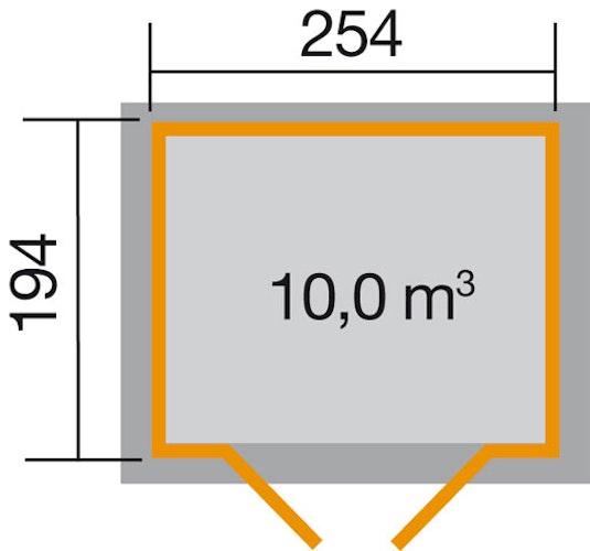 Weka 19 mm Gartenhaus 323