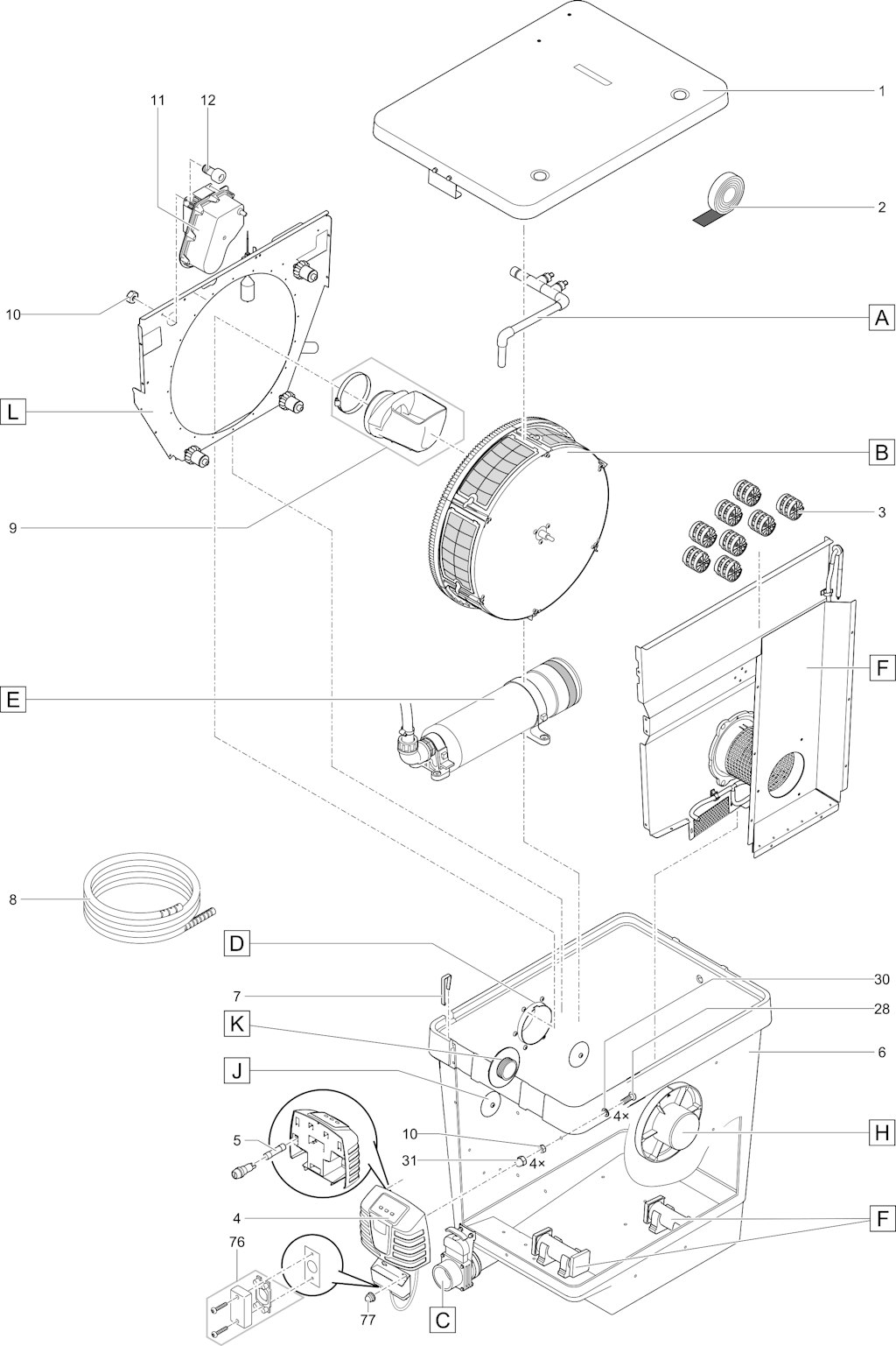Explosionszeichnung Ersatzteile