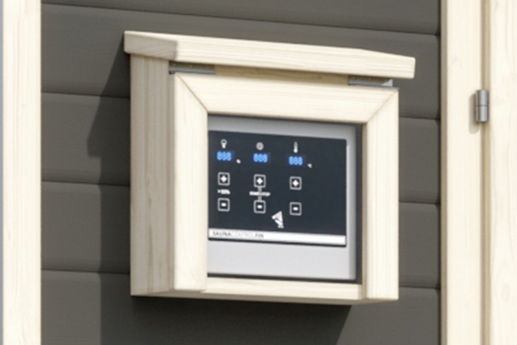 Karibu Steuergerätverkleidung Schutzkasten für Außenbereich 34 x 31,8 x 15,7 cm (B/H/T) elfenbeinweiß