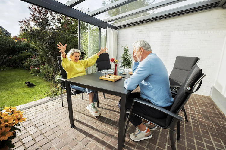 Kettler Multipositionssessel LEGATO CURVE, Aluminium Anthrazit / Outdoorgewebe Anthrazit