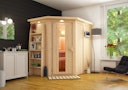 Vorschaubild Karibu Sauna Carin mit Eckeinstieg 68 mm inkl. gratis Sauna-Zubehörset im Wert von 234,94 €