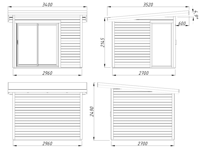 Palmako Gartenhaus Andrea 7,5 m² Slide Plus - 44 mm