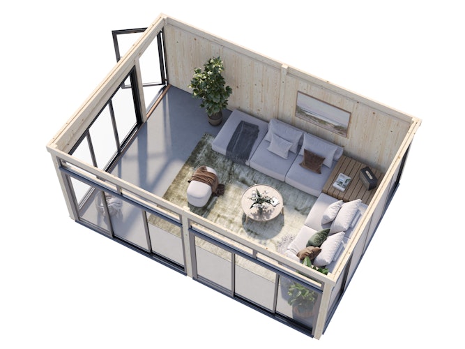 Palmako Glashaus Saga 23,3 m² Slide Plus