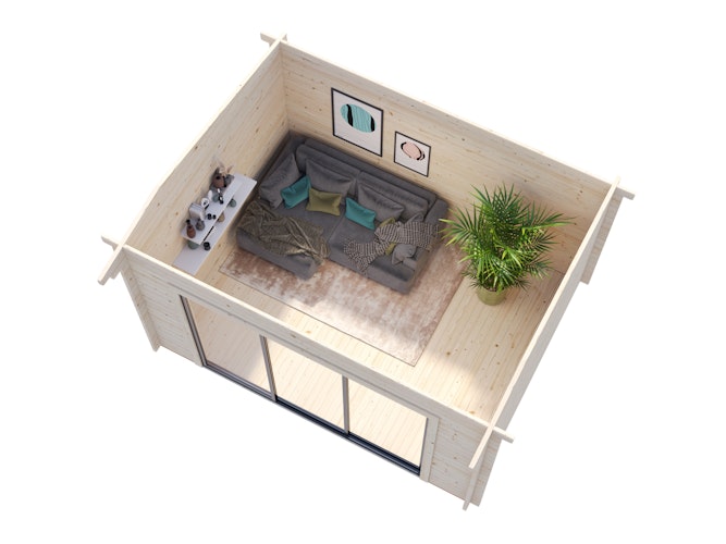 Palmako Gartenhaus Ines 11,1 m² mit Schiebetür - 44 mm