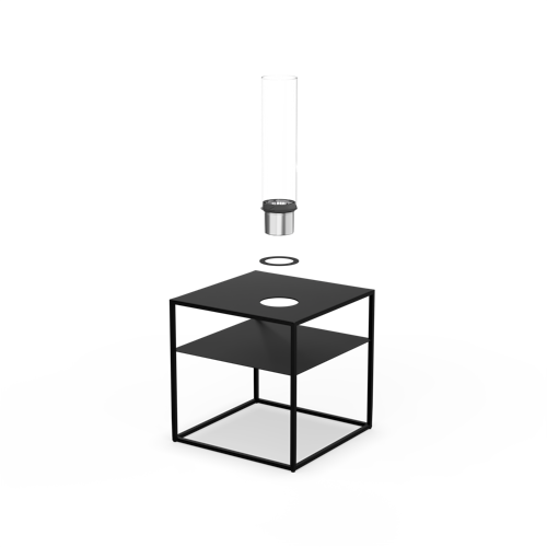 höfats FIRE FRAME Loungetisch mit SPIN air 1200 Einbau