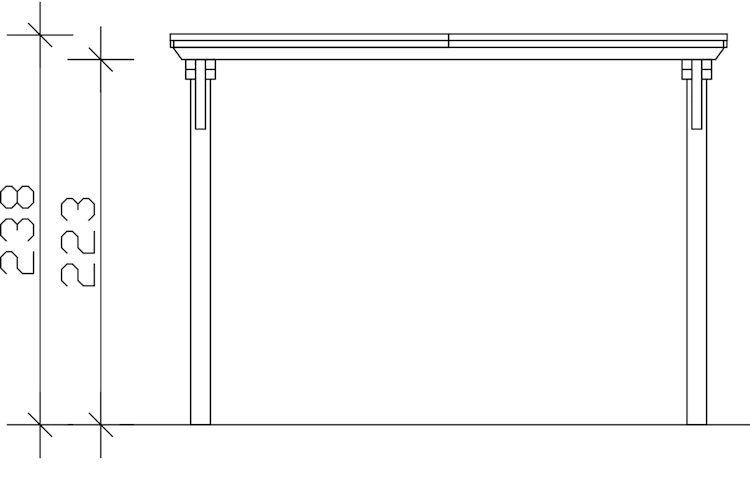 Skan Holz Emsland - Flachdach Carport aus Leimholz Breite 340 cm