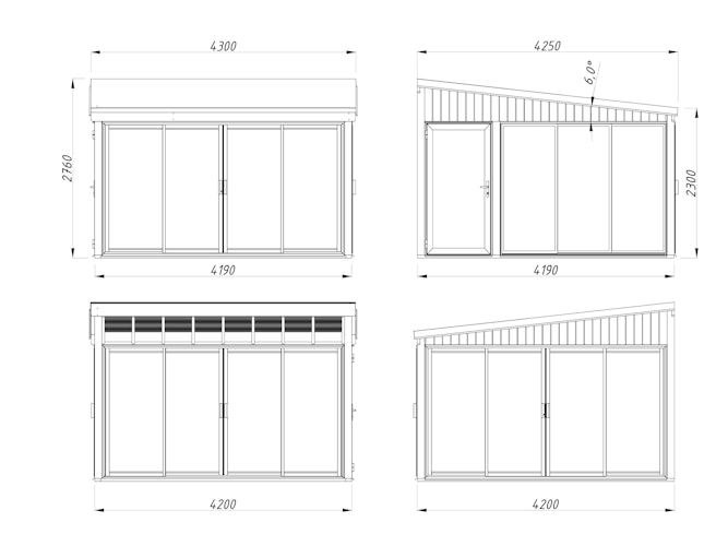 Palmako Glashaus Lumi 16,6 m² (Wintergartenanbau) - Slide Plus