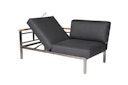 Vorschaubild Diamond Garden 2er Loungesofa GOMERA Sun & Rain links, Edelstahl / Tuvatextil (100 % Polyacryl) Schwarz/Silber