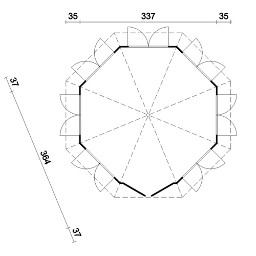 Palmako Pavillon Veronica 7 9,2 m² - 34 mm