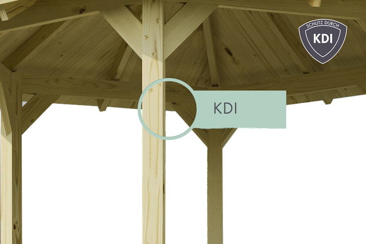 Karibu 4-Eck Pavillon Bergen 1 kesseldruckimprägniert Sparset inkl. Dachschindeln