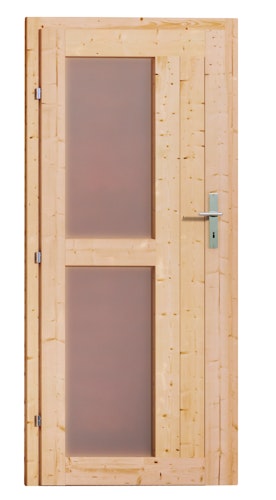 Karibu Saunahaus Skrollan 3 mit Vorraum naturbelassen (Rechteckfenster) inkl. gratis Sauna-Zubehörset im Wert von 234,94 €