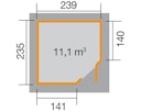 Vorschaubild Weka 21 mm Gartenhaus 229 A Eckhaus inkl. moderner Design-Einzeltür