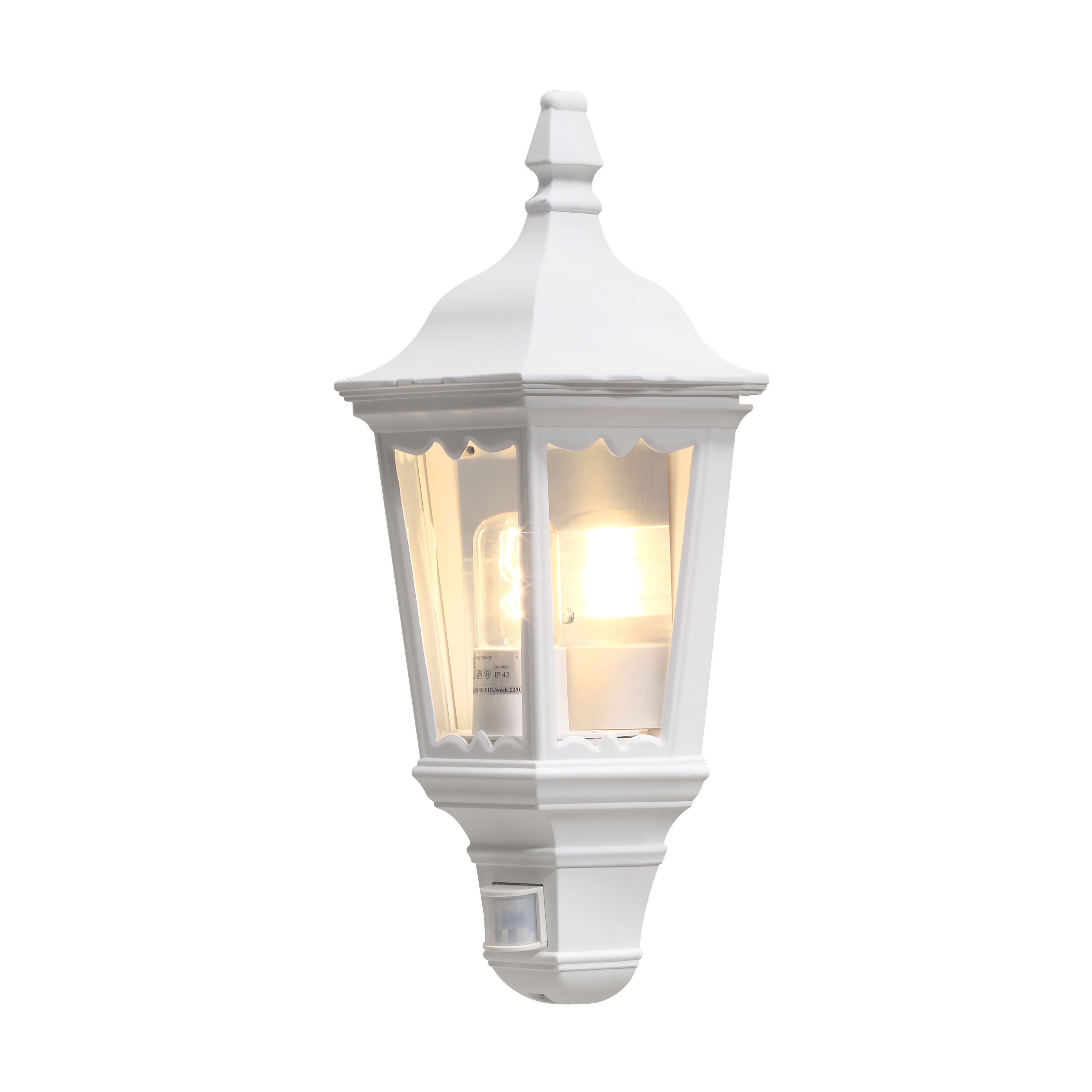 Konstsmide FIRENZE Wandleuchten 2er-Set - E27, IP43, Aluminium Weiß, 39 Cm Hoch, Für Außenbereich