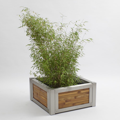 BambusBASIS Hochbeet mit Kokosfrostschutzmatte - Profile Edelstahl