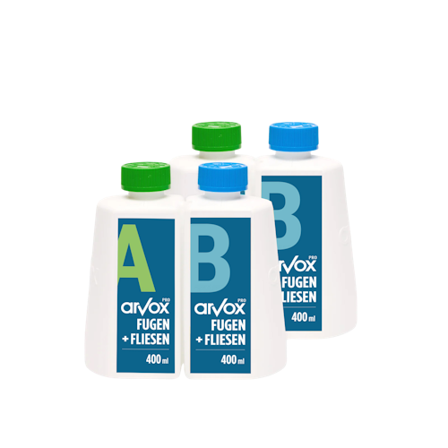 Arvox Pro Fugen + Fliesen 2-Komponenten-Reiniger Twin 2 x Nachfüllset je 2 x 0,4 L