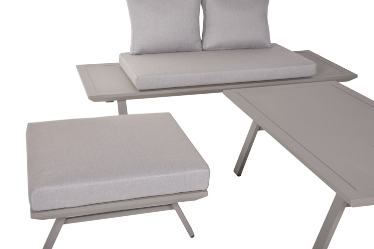 Garden Pleasure Lounge-Set CELIA, Aluminium Hellgrau / Kissen 100 % Polyester Taupe - Auslaufartikel
