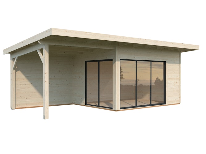 Palmako Gartenhaus Andrea 11,2 +7,9 m² mit Schiebetür - 44 mm