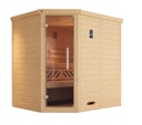 Vorschaubild Weka Premium Massivholz-Elementsauna Kemi Eck mit Glastür inkl. Komfortpaket - 45 mm