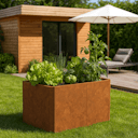Vorschaubild Premium Hochbeet aus Cortenstahl mit Rostpatina 120 x 80 x 75 cm