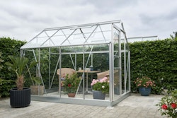 Juliana Gewächshaus Popular - 5 m² -2,57 x 1,93 m (Gr. 2)-alu-natur-3 mm Blankglas