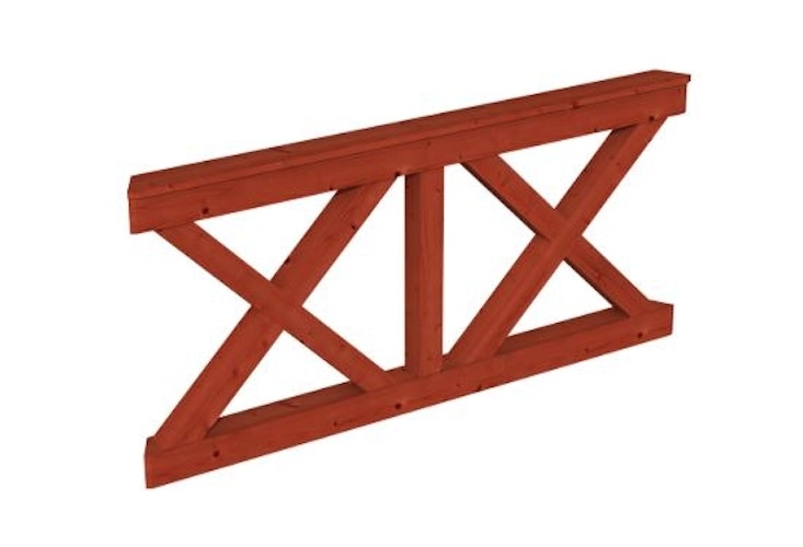 Skan Holz Brüstung Andreaskreuze zu Pavillon Lyon