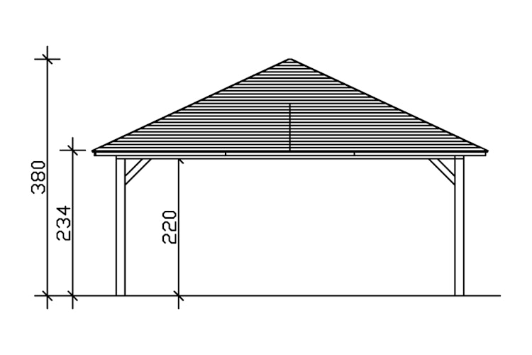Skan Holz Carport Taunus 1176 x 634 cm