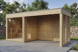 Wolff Finnhaus Saunahaus Sina 4323/5323 mit Seitendach