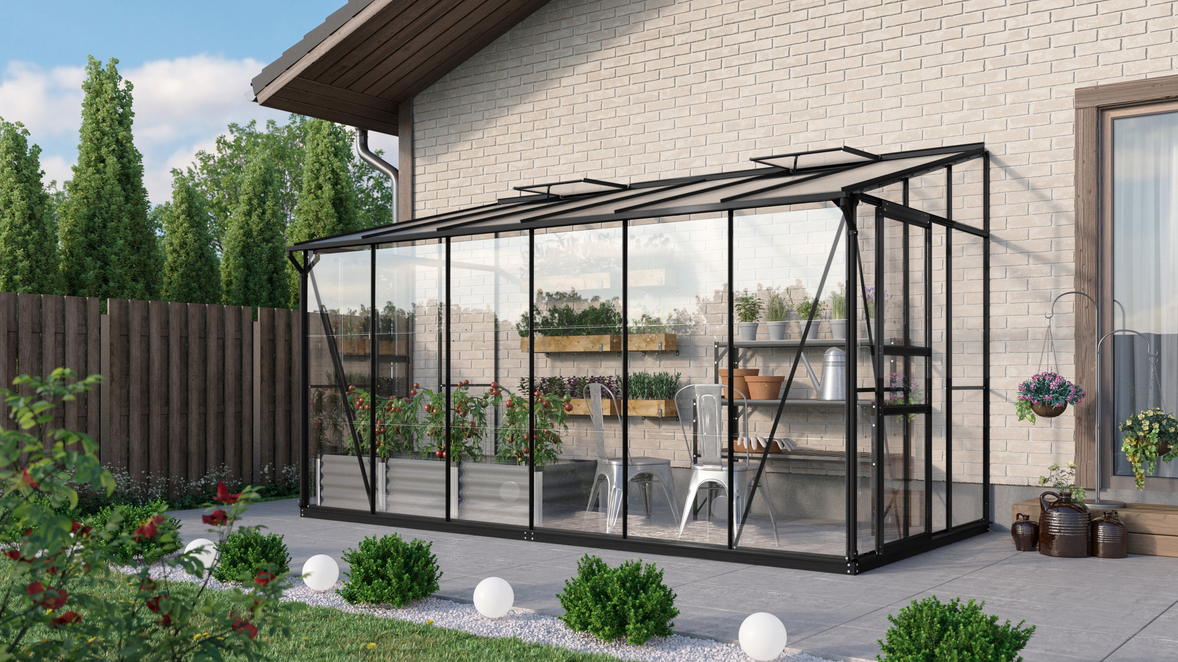 Vitavia Gewächshaus Osiris/Ida 7800 inkl. 2 Dachfenster - 7,8 m²